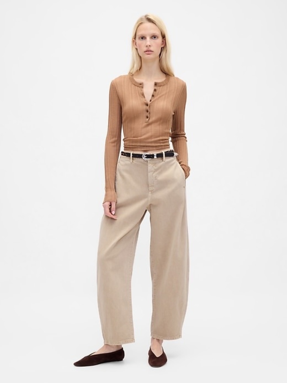 GAP Mid Rise Twill Barrel Pants -Size 2